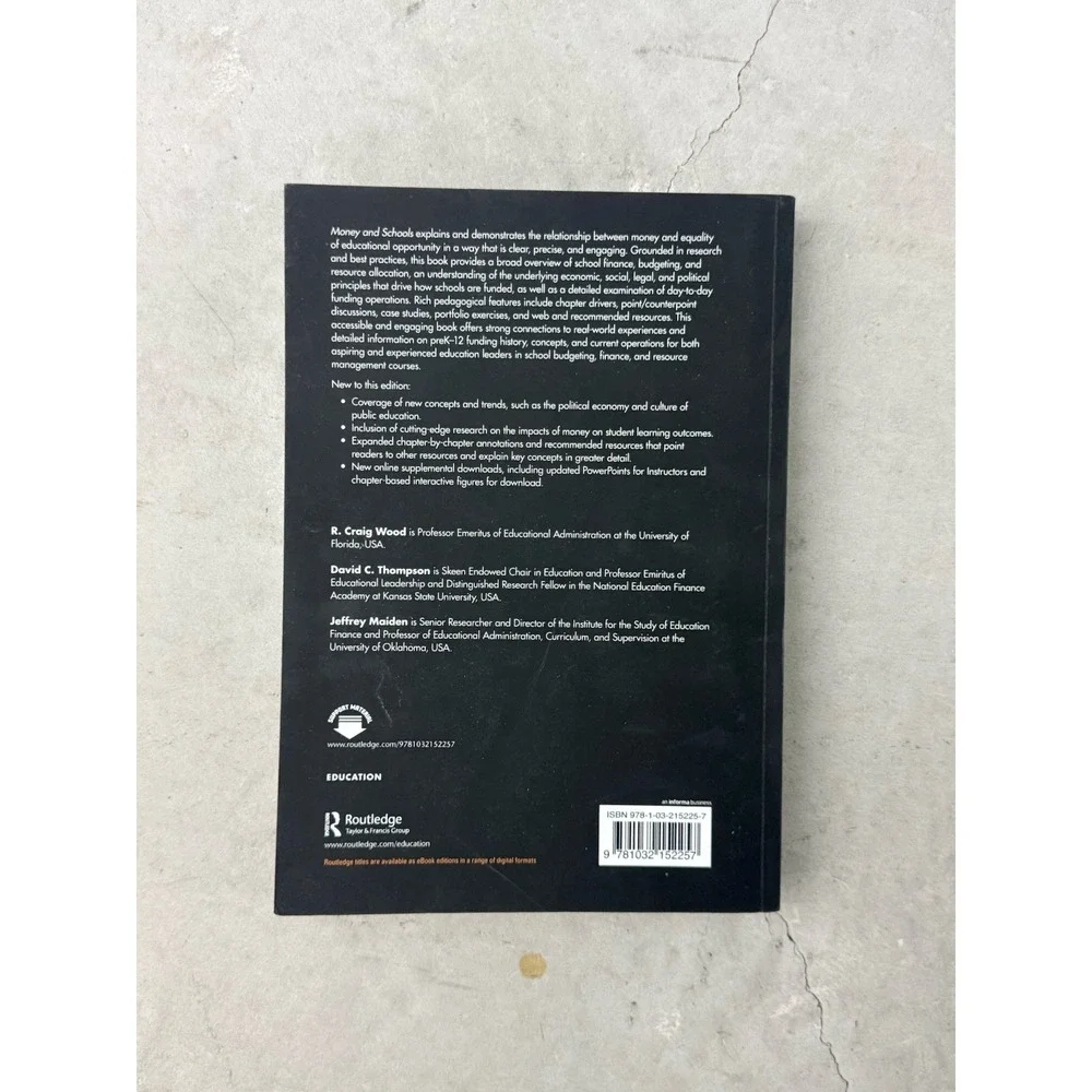 Money and Schools 8th Edition Wood Thompson Maiden Textbook ISBN 9781032152257